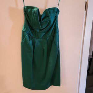 H&M Emerald Green Strapless Mini Party Dress Size 8